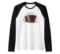 Retro Air Accordion Player Choir Musical Men Women Husband Raglan Baseball Tee