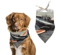 Retro Airplane Dog Bandana for Small Medium Large Dogs Printing Pattern Adjustable Bibs Scarf Soft Washable Triangle Pet Costume Decor