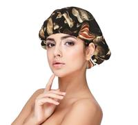 Retro Airplane Hot Air Balloon Print Satin Silk Bonnet for Sleeping Women, Adjustable Double Layer Satin Hair Bonnet Night Sleep Cap for Curly Hair
