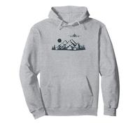 Retro Airplane Over Mountains Aviator Pilot Plane Aviation Pullover Hoodie