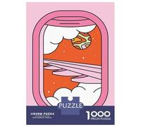 Retro Airplane Window Space View Adult Paper Puzzle, Historic Square Architecture, Interlocking Paper Pieces for Home Décor Fans, Relaxing Challenge, Gift Idea, 70x50cm/1000pcs