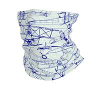 Retro Airplanes Drawing Creative Old Neck Warmer 26X30Cm Windproof Hair Band Novelty Half Face Scarf For Sports Workout Climbing