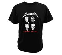 Retro Al Funn Tshirt Parody Composer Bach Mozart Beethoven Musician Listen Me All Best Graphic Tshirts Tee Camisetas Black XXL