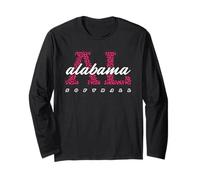 Retro Alabama Softball Pink Leopard Collegiate State Art Long Sleeve T-Shirt