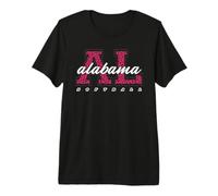Retro Alabama Softball Pink Leopard Collegiate State Art Premium T-Shirt
