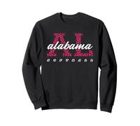 Retro Alabama Softball Pink Leopard Collegiate State Art Sweatshirt