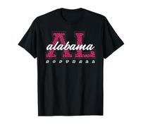 Retro Alabama Softball Pink Leopard Collegiate State Art T-Shirt