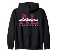 Retro Alabama Softball Pink Leopard Collegiate State Art Zip Hoodie
