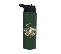 Retro Alaska Summer Trip Alaskan Vacation Souvenir Matching Stainless Steel Insulated Water Bottle