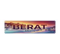 Retro Albania Travel Berat Metal Tin Sign