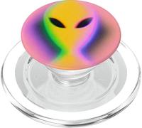 Retro Alien Aura Psychedelic Rainbow Aesthetic Cryptozoology PopSockets PopGrip for MagSafe