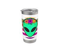 Retro Alien Floral Crown Space Sunset Graphic Stainless Steel Insulated Tumbler