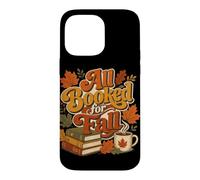 Retro All Booked for Fall Books Coffee Lover Autumn Leaves Case for iPhone 14 Pro Max