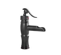 retro all-copper basin faucet, bathroom basin, washbasin, splash-proof hot and cold water faucet, b model black ancient short model