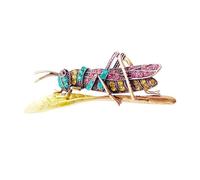 Retro Alloy Grasshopper Brooch With Fashionable Diamonds Formal Or Casual Outfit Decoration Vintage Styles Grasshopper Pin For Everyday Wear