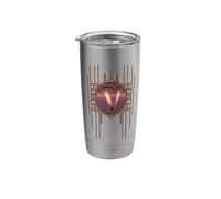 Retro Alphabet Glamour Initial Vintage Art Letter V Monogram Stainless Steel Insulated Tumbler