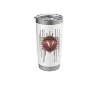 Retro Alphabet Glamour Initial Vintage Art Letter V Monogram Stainless Steel Insulated Tumbler