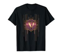 Retro Alphabet Glamour Initial Vintage Art Letter V Monogram Value Graphic T-Shirt