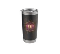 Retro Alphabet Glamour Initial Vintage Art Letter W Monogram Stainless Steel Insulated Tumbler