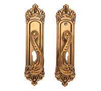 Retro Aluminum Door Handle Lock Set with Silent Bearing Mechanism, Interior Entry Door Lever Lock with 3 Keys for Home Bathroom, Bedroom