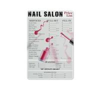 Retro Aluminum Metal Tin Sign Nail Salon Price List Salon Nail Beauty Wall Art Salon Spa Service Menu Wall Print Nail Model Quotation Wall Decor For Home Living Room Bedroom Office Poster 12x16 Inch