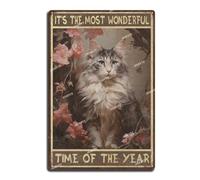 Retro Aluminum Sign It's The Most Wonderful Time Tin Sign Vintage Art Wall Decor Sign for Streets Barbed Wire Fences Forests Gardens Door 8.00“x12.00"