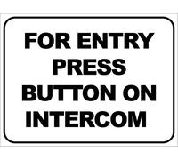 Retro Aluminum Tin Sign For Entry Press Button on Intercom SignCaution Danger Safety Warning Notice Signs 12x8 inch
