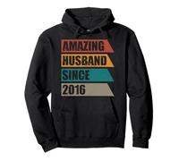 Retro Amazing Husband Since 2016 10th Wedding Anniversary Pullover Hoodie