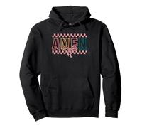 Retro Amen Coquette Bow Jesus Girl Women Happy Easter Day Pullover Hoodie