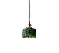 Retro Amen Glass Lampshade Mini Pendant Lighting, Shape Simple Chaner, Creative Brass Metal Lamp Holder Hanging Lamp, with Adjustable Hanging Wire Droplight