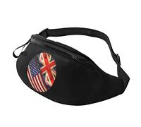 Retro America and British Flag Casual Fanny Pack Men's and Women's Leisure Sports Waist Bag Sports Day Exercise Gift