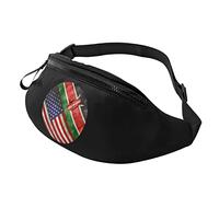 Retro America and Kenya Flag Casual Fanny Pack Men's and Women's Leisure Sports Waist Bag Sports Day Exercise Gift
