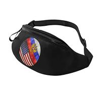 Retro America and Russian Flag Casual Fanny Pack Men's and Women's Leisure Sports Waist Bag Sports Day Exercise Gift