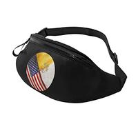 Retro America and Vatican Flag Casual Fanny Pack Men's and Women's Leisure Sports Waist Bag Sports Day Exercise Gift