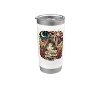 Retro American Bully Dog Mom Tattoo Style Graphic T-Shirt Stainless Steel Insulated Tumbler