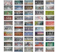 Retro American License Plate 50 Pcs for Car Decor Room Decor Souvenir License Plate Retro Rusty Metal License Plate for Souvenir Front of Car 12x6 Inch 51 Inch