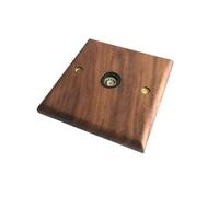 Retro American Style UK Light Switch Socket solid Wood Brass Toggle Plate Black Walnut 16A Copper Wall Switch For Home And Bedroom