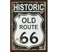 Retro American Vintage ROUTE 66 USA ROAD Man Cave Shed Pub Bar Garage Metal Sign (Aluminium A4 (200x280mm) Approx)