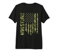 Retro American Wrestling USA Flag Wrestler Boy Premium T-Shirt