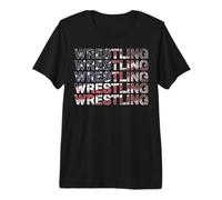 Retro American Wrestling USA Flag Wrestler Boy Premium T-Shirt