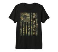 Retro American Wrestling USA Flag Wrestler Boy Premium T-Shirt