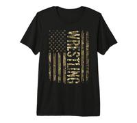 Retro American Wrestling USA Flag Wrestler Boy Premium T-Shirt