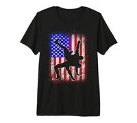 Retro American Wrestling USA Flag Wrestler Boy Premium T-Shirt