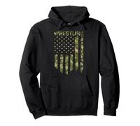 Retro American Wrestling USA Flag Wrestler Boy Pullover Hoodie