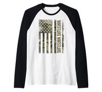 Retro American Wrestling USA Flag Wrestler Boy Raglan Baseball Tee