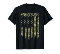 Retro American Wrestling USA Flag Wrestler Boy T-Shirt