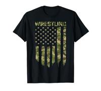 Retro American Wrestling USA Flag Wrestler Boy T-Shirt