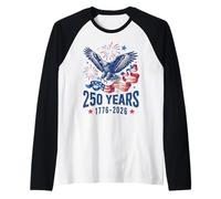 Retro Americas Birthday July 4 2026 Vintage Eagle Patriotic Raglan Baseball Tee
