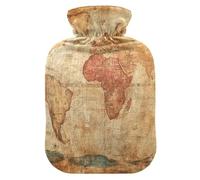 Retro Ancient Map hot Water Bottles with Soft Cover, 2L Warm Compress for (Scenario), (Scenario), (Scenario)