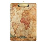 Retro Ancient Map Organizer with clipboard Standard Hole for Teacher Portfolio clipboard Size 9 x 12 Gold